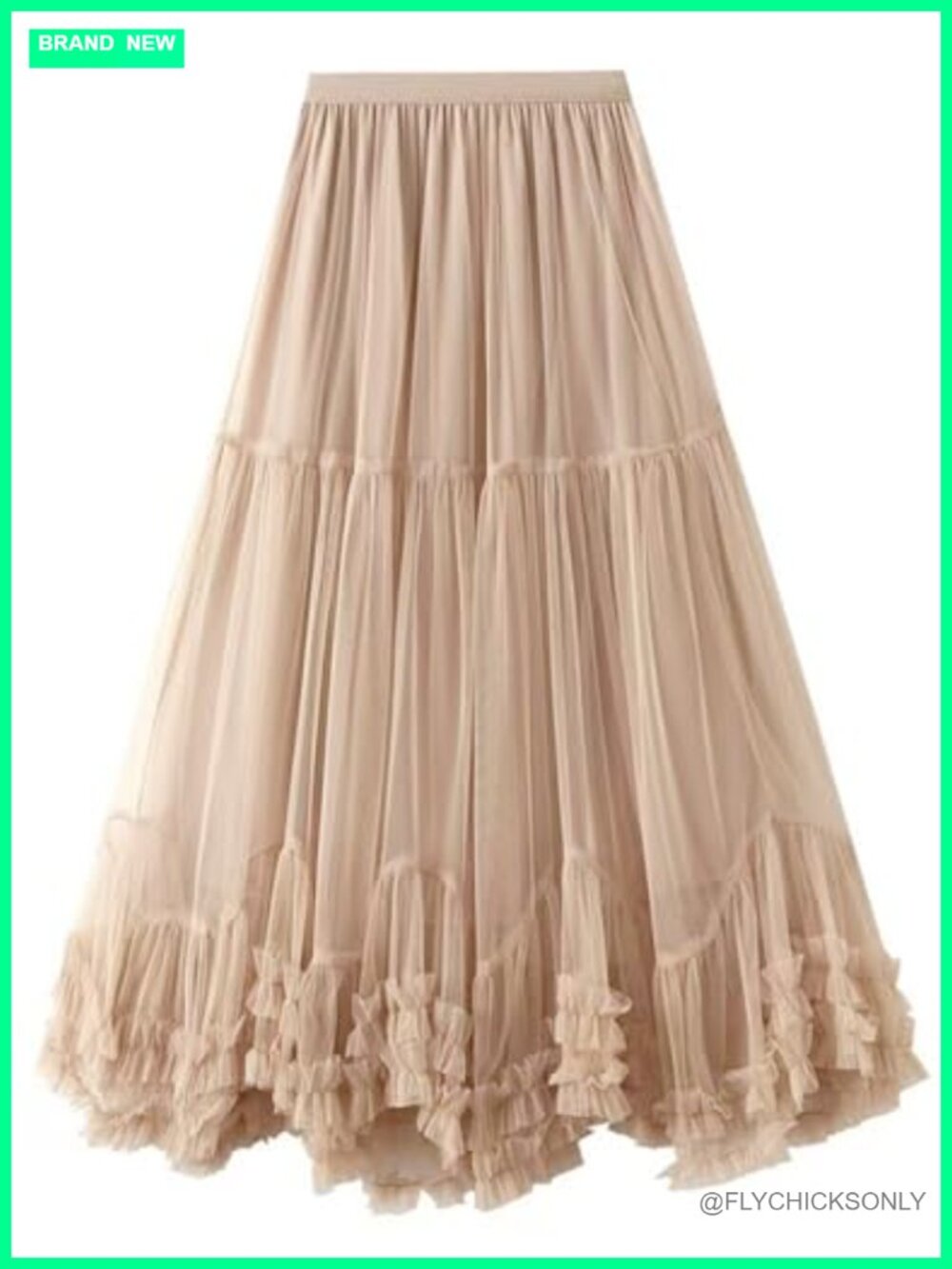 Women's Maxi Tulle Skirt Layered Mesh A-Line High Rise
